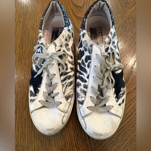 Golden Goose SuperStar Leather Animal Print Sneakers